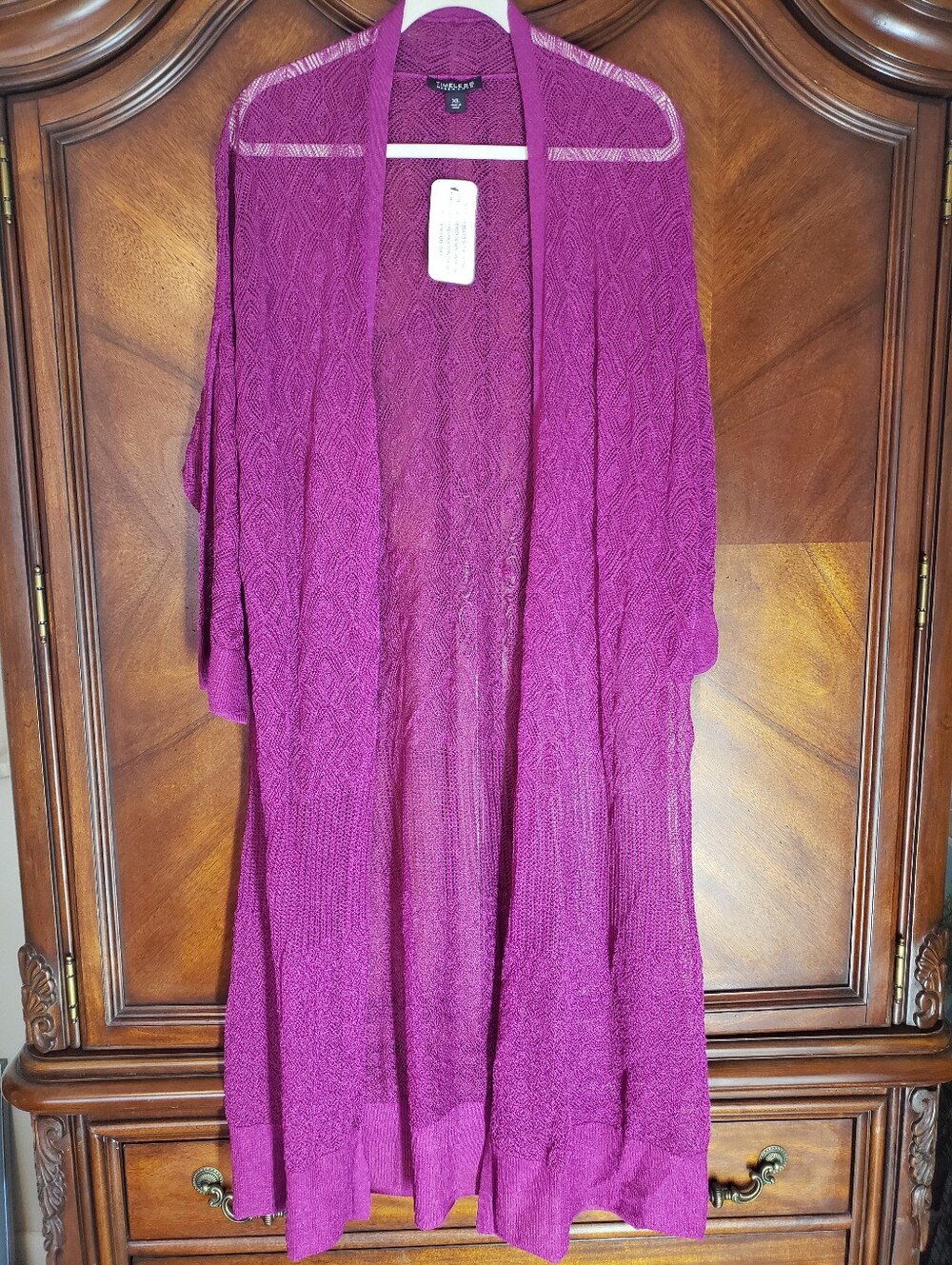 Timeless Open-Front Longline Cardigan - Magenta